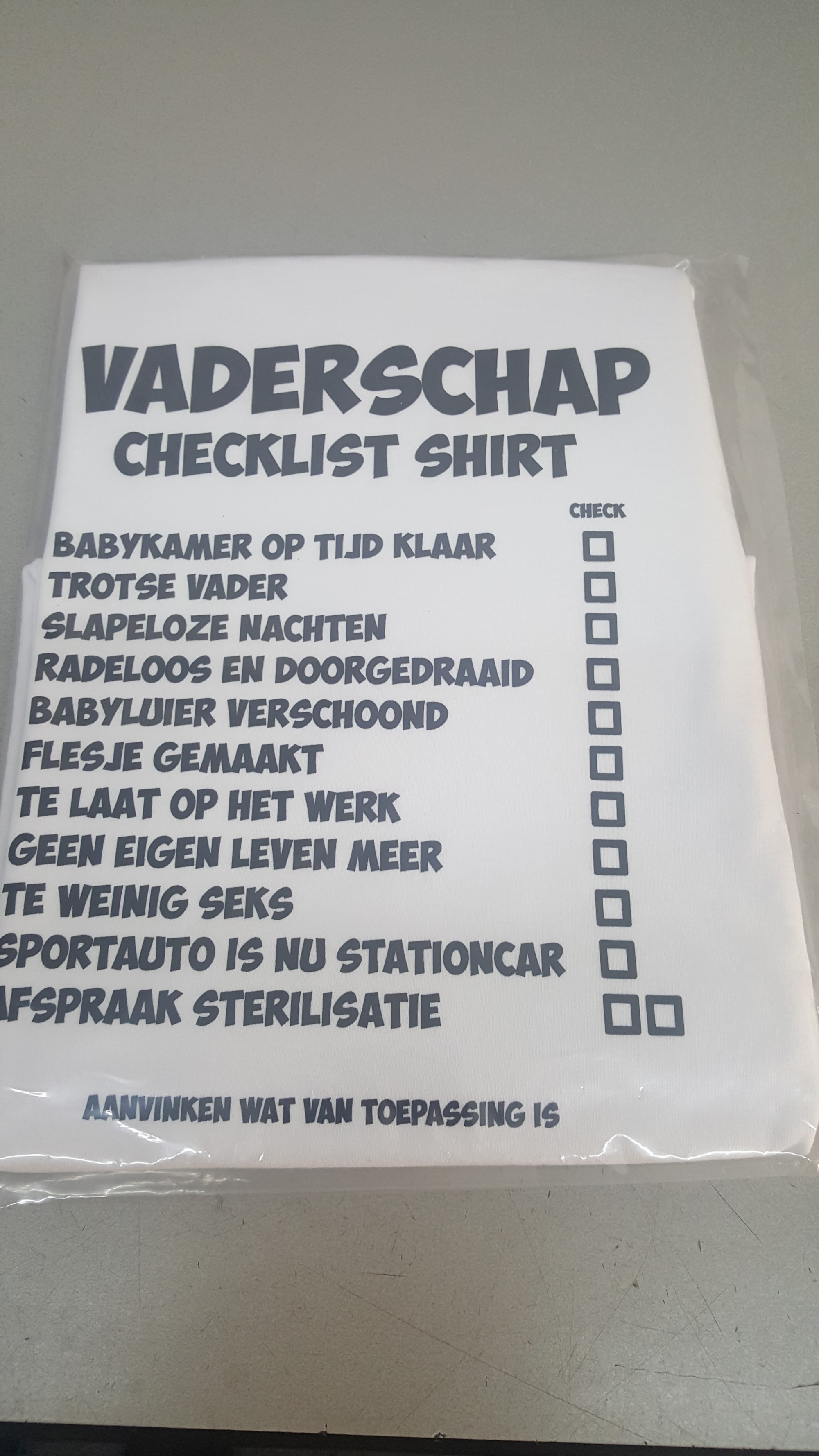 Vaderschap checklist shirt